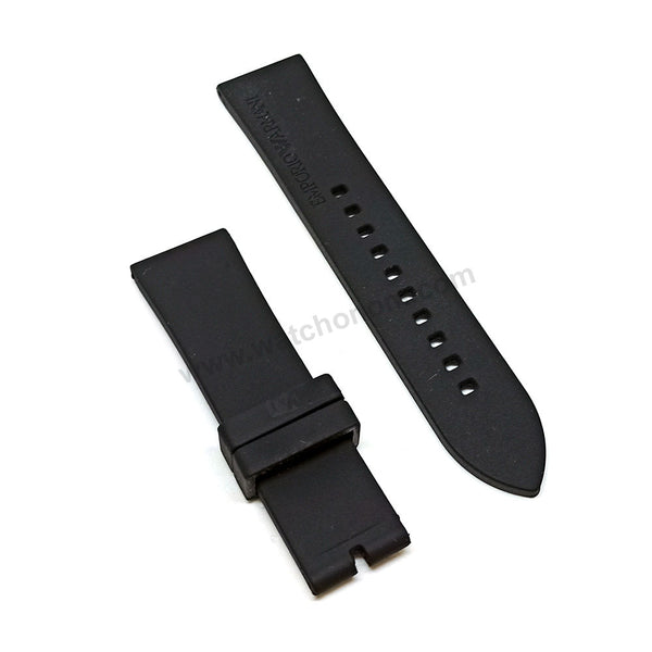 Fits/For Emporio Armani Connected ART3010 , ART3016 , ART3021 - 22mm Black Rubber Silicone Replacement Watch Band Strap Belt