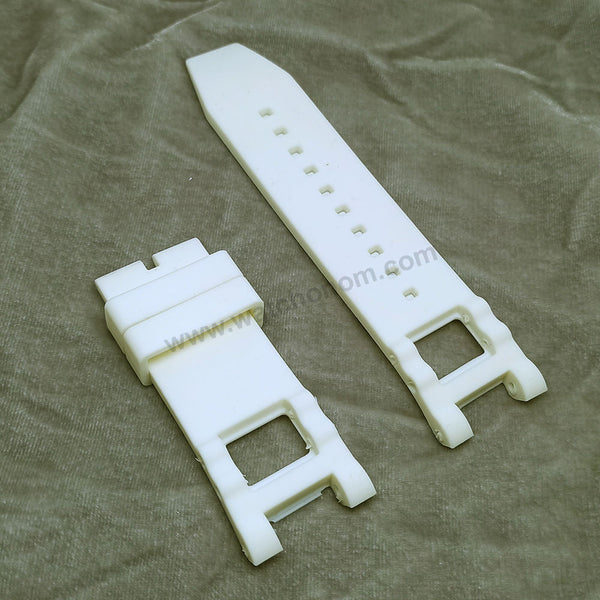 Fits/For Invicta SUBAQUA 3 NOMA III 1384 , 1586 , 11831 , 11835 , 11840 - 28mm White Rubber Watch Band Strap Belt