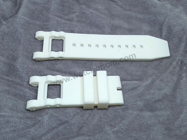 Fits/For Invicta SUBAQUA 3 NOMA III 11846 , 16872 , 16874 , 16876 - 28mm White Rubber Watch Band Strap Belt