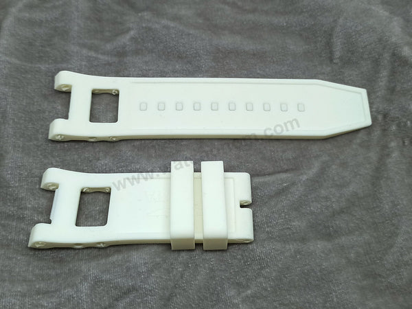 Fits/For Invicta SUBAQUA 3 NOMA III 11846 , 16872 , 16874 , 16876 - 28mm White Rubber Watch Band Strap Belt