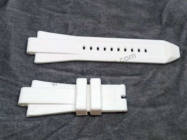 Fits/For Michael Kors Dylan MK8492 , MK8577 , MK8810 , MK8897 - 13mm White Rubber Silicone Replacement Watch Band Strap