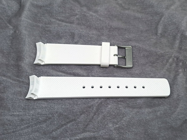 Authentic Nautica A09904G , A31504G , N19526 - 22mm White Rubber Silicone Curved End Replacement Watch Band Strap Belt