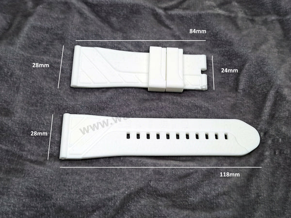 Fits/For Seven Friday Inches- 28mm White Silicone/Rubber Replacement Watch Band Strap Belt