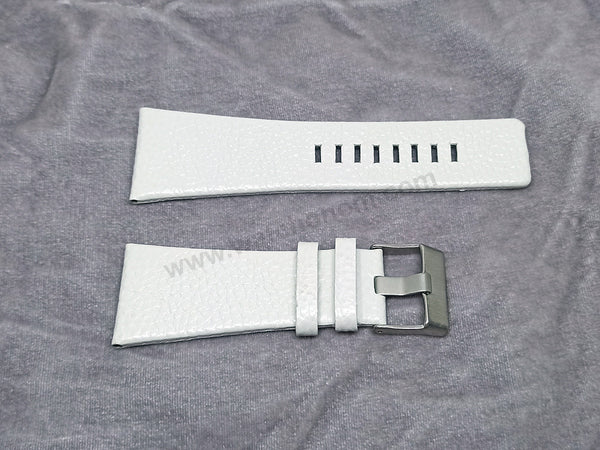 Fits/For Diesel wristwatches - 32mm off-White Genuine Leather Replacement Watch Strap Band Belt