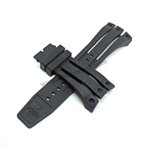 Fits/For Invicta I-Force 0832 , 0835 , 0836 , 0838 , 0839 - Black Rubber Replacement Watch Band Strap Belt