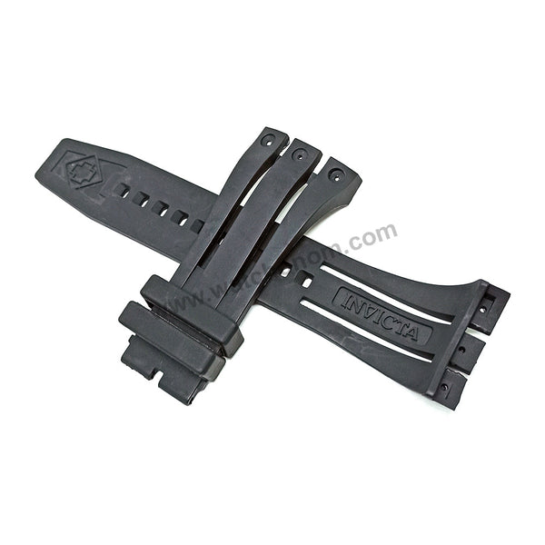 Fits/For Invicta I-Force 0832 , 0835 , 0836 , 0838 , 0839 - Black Rubber Replacement Watch Band Strap Belt