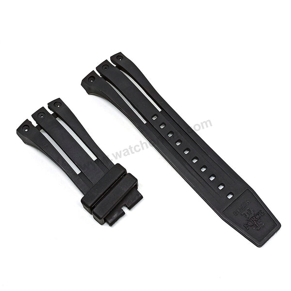 Fits/For Invicta I-Force 0832 , 0835 , 0836 , 0838 , 0839 - Black Rubber Replacement Watch Band Strap Belt