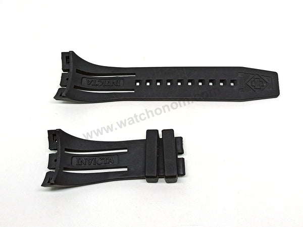 Fits/For Invicta I-Force 0832 , 0835 , 0836 , 0838 , 0839 - Black Rubber Replacement Watch Band Strap Belt