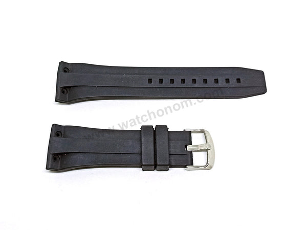 Fits/for Concord Wristwatches - 25mm Black Rubber Silicone Watch Band Strap Belt