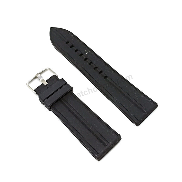 Fits/For Hugo Boss 1513452 Berlin - 24mm Black Rubber/Silicone Replacement Watch Band Strap Belt