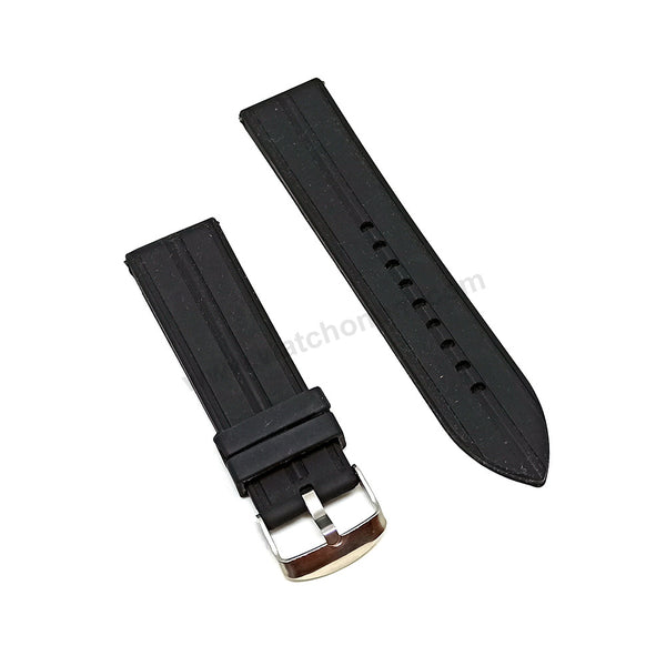 Fits/For Hugo Boss 1513452 Berlin - 24mm Black Rubber/Silicone Replacement Watch Band Strap Belt