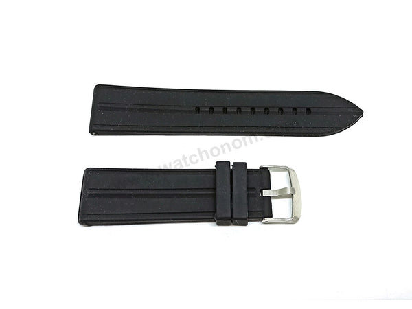 Fits/For Hugo Boss 1513452 Berlin - 24mm Black Rubber/Silicone Replacement Watch Band Strap Belt