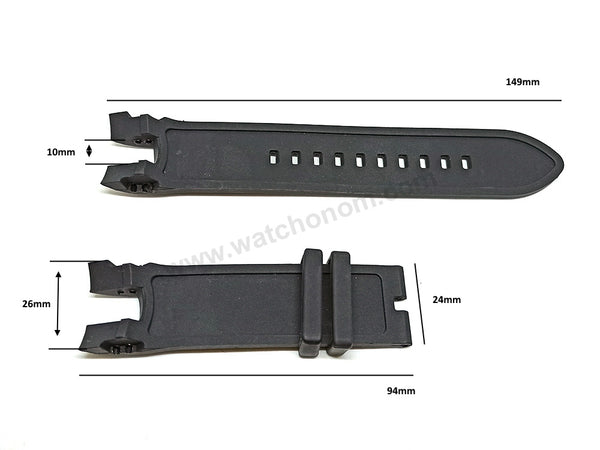 Fits/ For Invicta Pro Diver 17811 , 17812 , 18029 - 26mm Black Rubber Replacement Watch Band Strap Belt