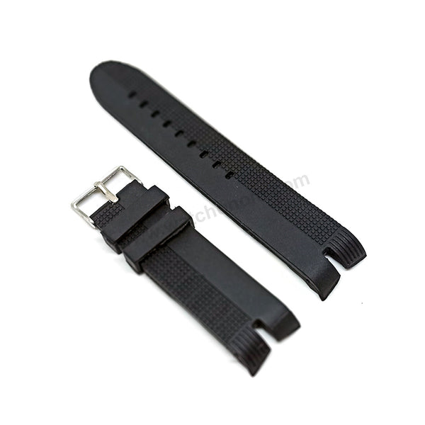 23mm Black Rubber Silicone Curved End Replacement Watch Band Strap - Fits/For Roger Dubuis