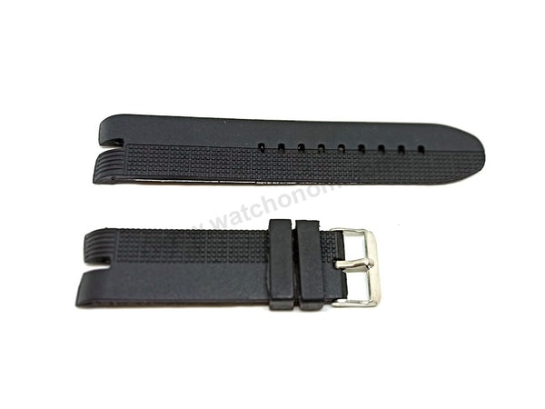 23mm Black Rubber Silicone Curved End Replacement Watch Band Strap - Fits/For Roger Dubuis