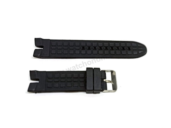 23mm Black Rubber Silicone Curved End Replacement Watch Band Strap - Fits/For Roger Dubuis