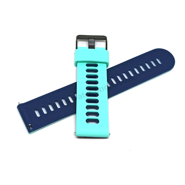 Fits/For Emporio Armani AR1949 Luigi  - 22mm Turquoise on Ocean Blue Rubber Silicone Replacement Watch Band Strap Belt