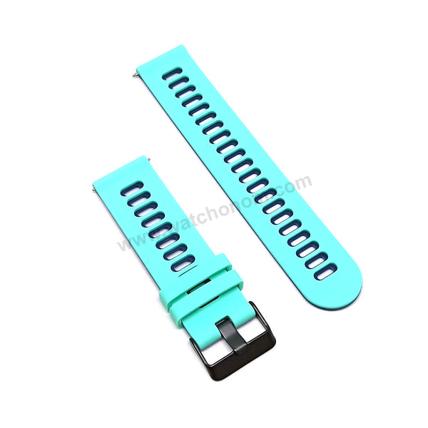 Fits/For Emporio Armani AR1949 Luigi  - 22mm Turquoise on Ocean Blue Rubber Silicone Replacement Watch Band Strap Belt