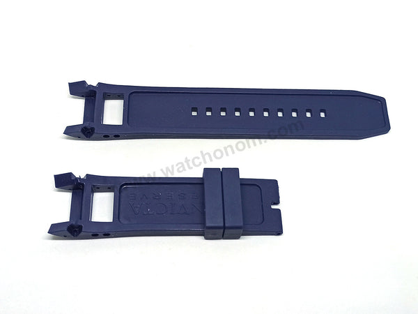 Fits/For Invicta Excursion 80615 , 80616 , 80617 , 80619 , 90057 - Navy Blue Rubber Replacement Watch Band Strap Belt