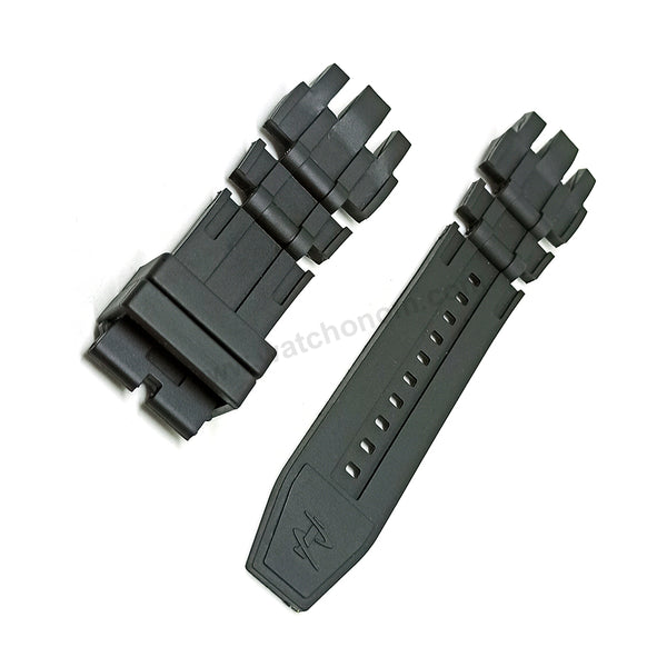 Fits/For Invicta Subuqua Reserve 0506 , 0507 , 0508 , 0509 , 0510 , 0511 , 0512 - Black Rubber Replacement Watch Band Strap Belt