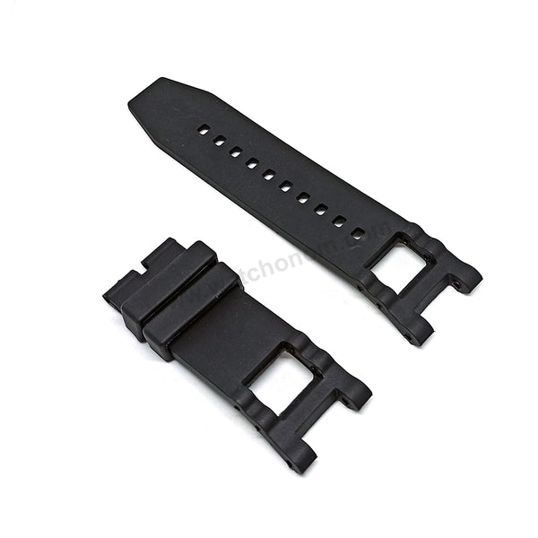 Fits/For Invicta SUBAQUA 3 NOMA III 10103 , 10104 , 10105 , 10106 , 11843 , 11844 - Black Rubber Watch Strap Belt Band