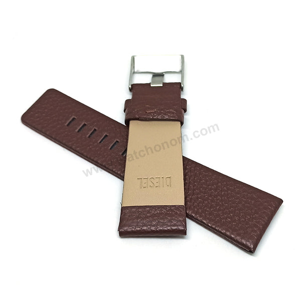 Fits/For Diesel DZ1206 , DZ1399 Master Chief - 27mm Brown Genuine Leather Watch Band Strap Belt