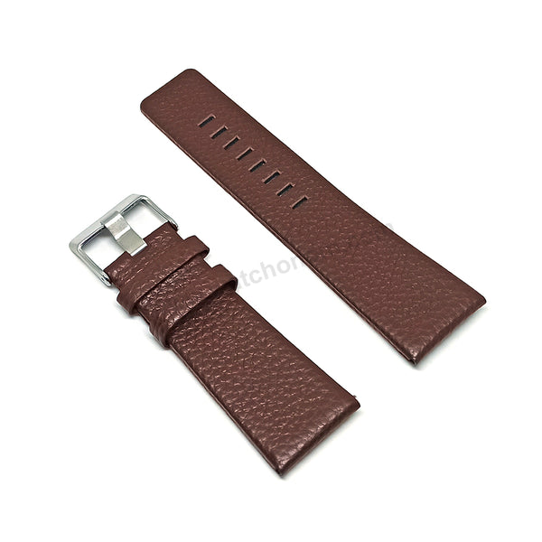 Fits/For Diesel DZ1206 , DZ1399 Master Chief - 27mm Brown Genuine Leather Watch Band Strap Belt