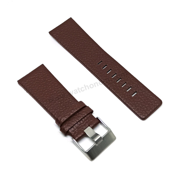 Fits/For Diesel DZ1206 , DZ1399 Master Chief - 27mm Brown Genuine Leather Watch Band Strap Belt