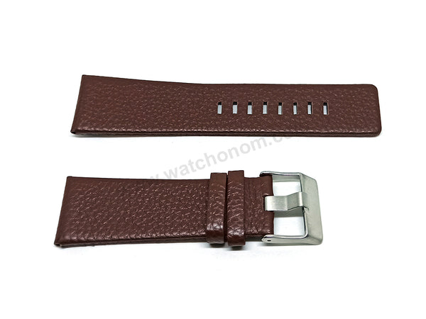 Fits/For Diesel DZ1206 , DZ1399 Master Chief - 27mm Brown Genuine Leather Watch Band Strap Belt