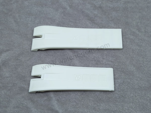 Fits/For Roger Dubuis Excalibur and EasyDrive - 26mm White High Quality Rubber ES45 Watch Band Strap Belt