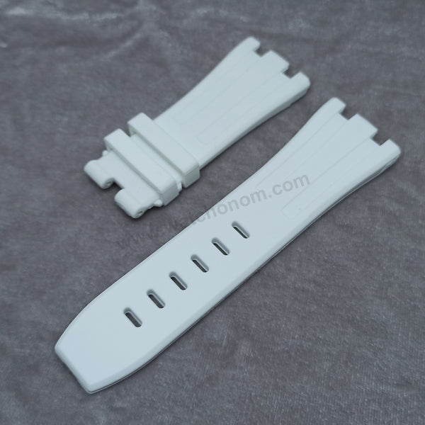 Fits/For AP Audemars Piquet Royal Oak OFFSHORE - 29mm White Rubber Silicone Replacement Watch Band Strap Belt