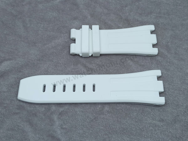 Fits/For AP Audemars Piquet Royal Oak OFFSHORE - 29mm White Rubber Silicone Replacement Watch Band Strap Belt