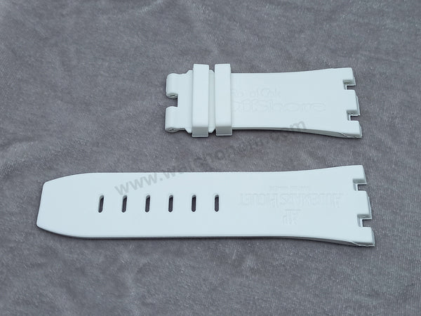 Fits/For AP Audemars Piquet Royal Oak OFFSHORE - 29mm White Rubber Silicone Replacement Watch Band Strap Belt