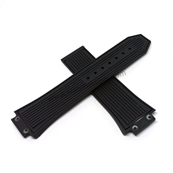 Fits/For Hublot Bigbang 42mm - 17mm Black on Black Replacement Watch Band Strap Belt