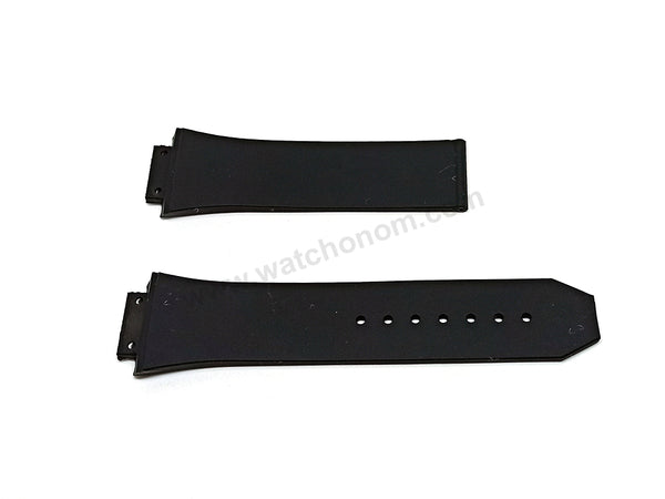 Fits/For Hublot Bigbang 42mm - 17mm Black on Black Replacement Watch Band Strap Belt