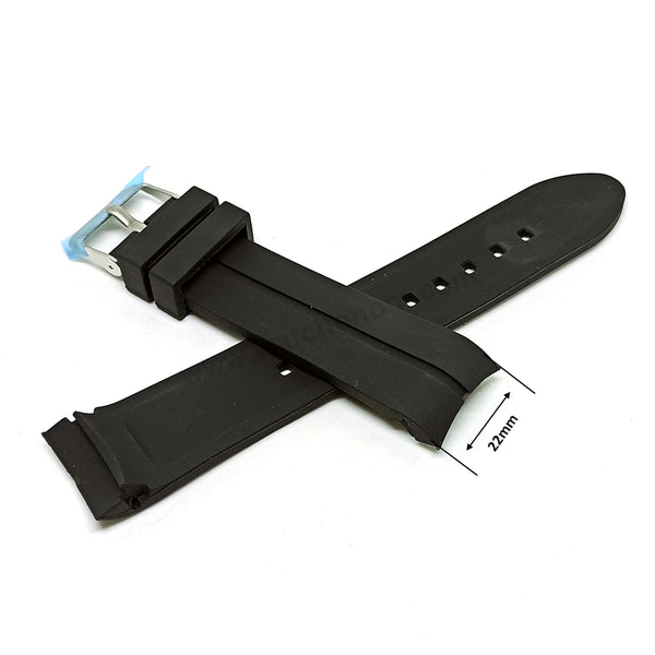 Fits/For Lorus RH065X , RP633X9 , RH994CX9 , RH995CX9 -22mm Black Rubber Replacement Watch Band Strap Belt