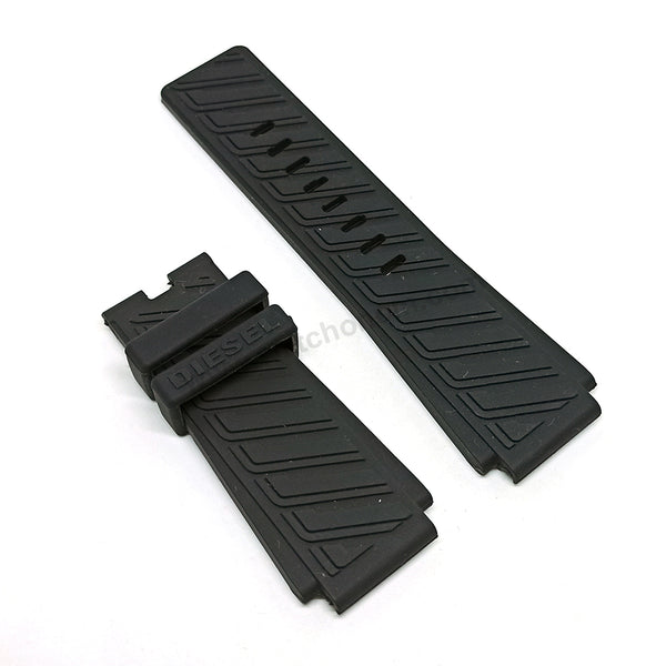 Fits/For Diesel - DZWB0001 - The Dark Knight Rises Batman - 22mm Black Rubber Silicone Replacement Watch Strap Band Belt