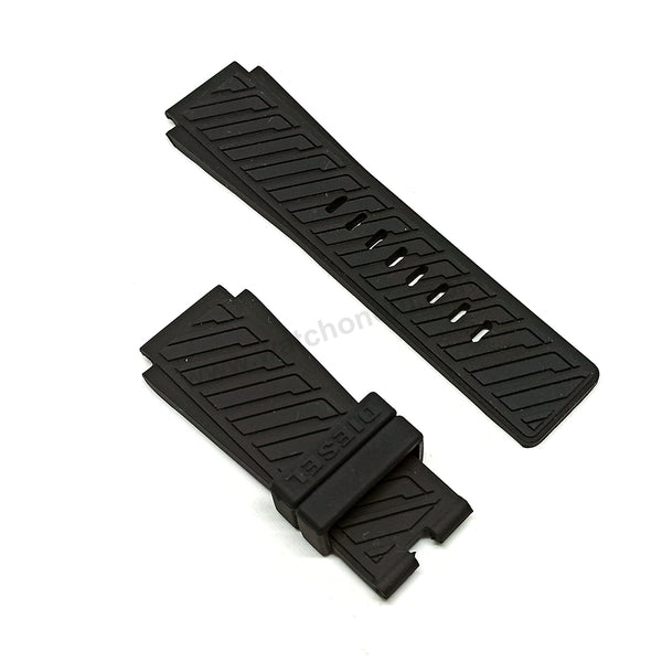 Fits/For Diesel - DZWB0001 - The Dark Knight Rises Batman - 22mm Black Rubber Silicone Replacement Watch Strap Band Belt