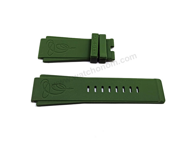 Diesel Mr. Cartoon DZCM-0002 Fits with 22mm Green Rubber Silicone Replacement Watch Strap Band Belt