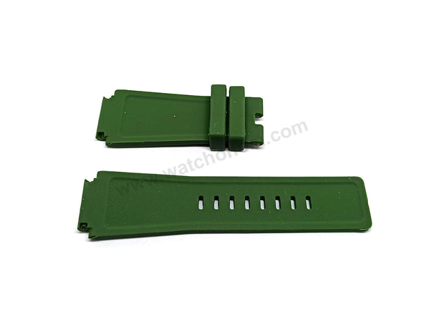 Diesel Mr. Cartoon DZCM-0002 Fits with 22mm Green Rubber Silicone Replacement Watch Strap Band Belt