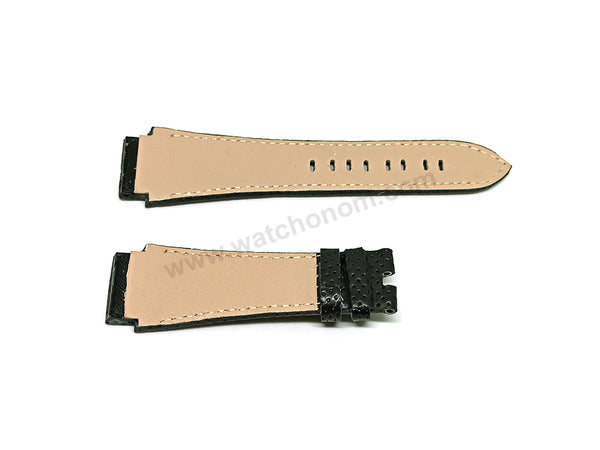 Fits/For Seiko Sportura Honda Racing F1 - Handmade Black with Red Stitch Leather Watch Strap Band Belt