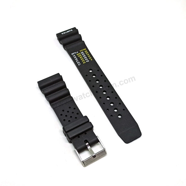 Fits/For Citizen Promaster - 22mm Black Rubber Silicone Replacement N.D. Limits , Diver's Watch Band Strap Belt