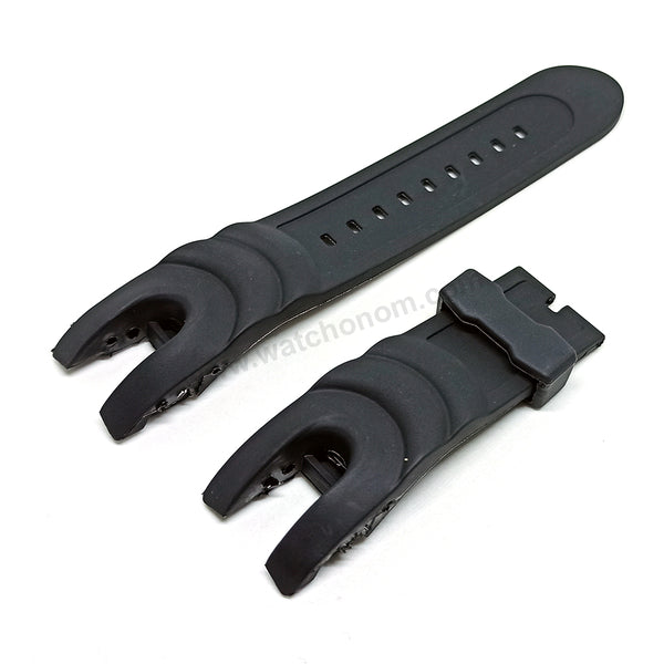 Fits/For Invicta Invicta Reserve Collection Venom 1219 , 6105 , 6110 , 6112 , 6116 , 6117 , 6118 - Black Rubber Watch Strap Band Belt