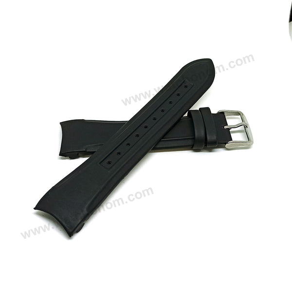 Fits/For Hugo Boss HB.172.1.14.2493 , 1512803 - HB.172.1.27.2463 , 1512805 , 1512804 - 22mm Black Genuine Leather Replacement Curved End Watch Band Strap Belt