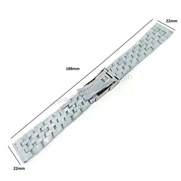 Fits/For Breitling Navitimer - 22mm Stainless Steel - Metal Replacement Watch Bracelet Strap Band