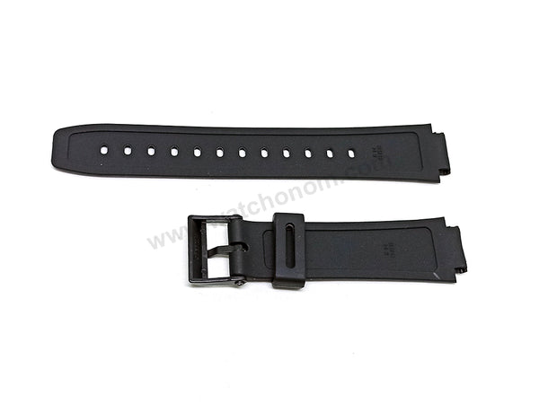 Fits/For Casio Telememo 50 DB-56W , DBF-50W - 15mm Black Rubber Replacement Watch Band Strap