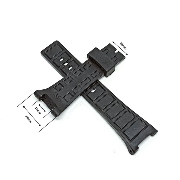 Fits/for IWC wristwatches - 29mmmm Black Rubber Curved Replacement Watch Band Strap Belt