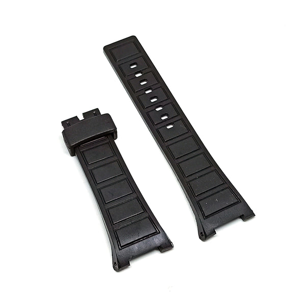 Fits/for IWC wristwatches - 29mmmm Black Rubber Curved Replacement Watch Band Strap Belt