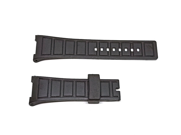 Fits/for IWC wristwatches - 29mmmm Black Rubber Curved Replacement Watch Band Strap Belt