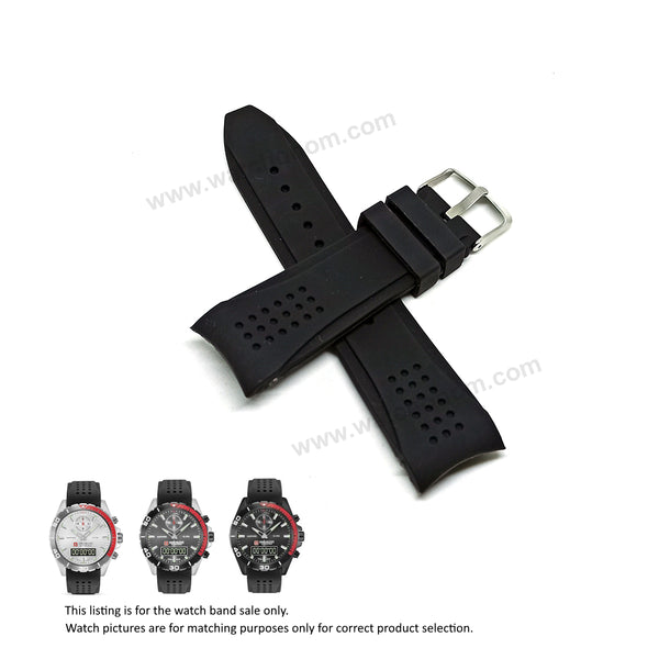 Fits/For Swiss Military Hanowa - 06-4298 Multimission - Replacement Black Rubber Silicone Watch Band Strap Belt